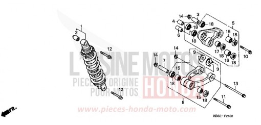 COUSSIN ARRIERE NSR125R1 de 2001